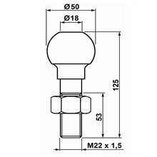 Carica l'immagine nel visualizzatore di Gallery, perno di traino a sfera m 22x125 mm ama 11776
