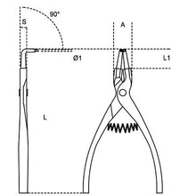 Carica l&#39;immagine nel visualizzatore di Gallery, pinza a becchi piegati 90° beta 1038 per anelli elastici seeger esterni
