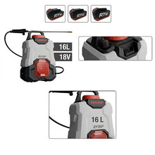 Carica l'immagine nel visualizzatore di Gallery, pompa irroratrice a zaino a batteria 18v castellari ry16p 16l con lancia telescopica inox
