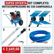 Carica l'immagine nel visualizzatore di Gallery, motocompressore mc 550 kit campagnola motore honda
