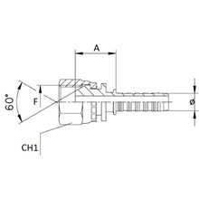 Carica l&#39;immagine nel visualizzatore di Gallery, Raccordo femmina diritta a pressare svasatura 60° filetto BSP 1/4” per tubo da 1/4”
