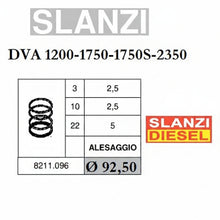 Carica l'immagine nel visualizzatore di Gallery, serie segmenti fasce diametro 92,50 mm slanzi dva 8211096
