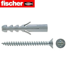 Carica l'immagine nel visualizzatore di Gallery, tassello fischer con vite per fissaggio universale su calcestruzzo mattoni pieni e forati confezione industriale
