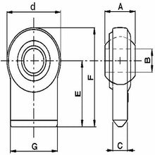Carica l&#39;immagine nel visualizzatore di Gallery, terminale a snodo sferico d 25,4x35 estremità rettangolare a fianchi diritti ama 08024
