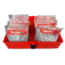 Carica l'immagine nel visualizzatore di Gallery, valigetta con tassello fischer con vite per fissaggio universale su calcestruzzo mattoni pieni e forati confezione industriale
