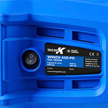 Carica l'immagine nel visualizzatore di Gallery, motore brushless da 550W 48V alimentato da una  batteria agli ioni di litio da 48V 2Ah traino max 450 kg ad una velocità di 1,8 m/min fune integrata da 6 mm in polietilene
