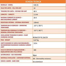 Carica l&#39;immagine nel visualizzatore di Gallery, batteria litio dunsch c40 25 scheda tecnica
