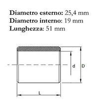 Carica l&#39;immagine nel visualizzatore di Gallery, bussola di riduzione terzo punto da 25,4 a 19 millimetri lunghezza millimetri 51 categoria 2/1
