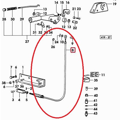 cavo frizione lunghezza 1087 mm codice 0.007.5629.3