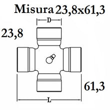 Carica l&#39;immagine nel visualizzatore di Gallery, crociera per albero cardanico 23,8x61,3 categoria 2,41
