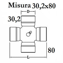 Carica l&#39;immagine nel visualizzatore di Gallery, crociera per albero cardanico 30,2x80 categoria 5,41
