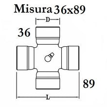 Carica l&#39;immagine nel visualizzatore di Gallery, crociera per albero cardanico 36x89
