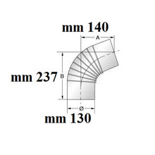 Carica l&#39;immagine nel visualizzatore di Gallery, curva gomito 65 pieghettata smaltata marrone marca ala 8018915100755
