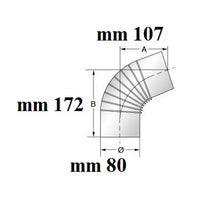 Carica l&#39;immagine nel visualizzatore di Gallery, curva gomito 90° pieghettato smaltato marrone marca ala
