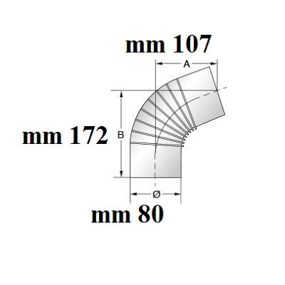 curva gomito 90° pieghettato smaltato marrone marca ala