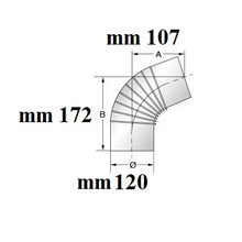 Carica l&#39;immagine nel visualizzatore di Gallery, curva gomito 90° pieghettato smaltato marrone marca ala
