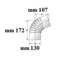 Carica l&#39;immagine nel visualizzatore di Gallery, curva gomito 90° pieghettato smaltato marrone marca ala
