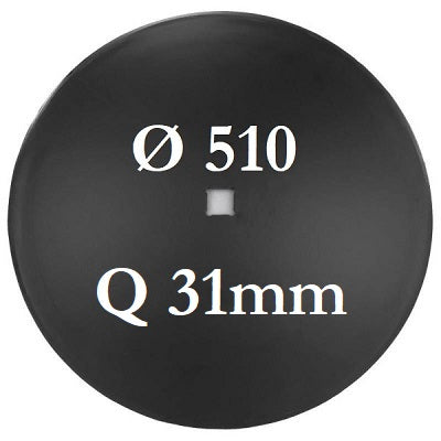 disco erpice frangizolle liscio diametro 510 millimetri foro centrale quadrato 31 millimetri