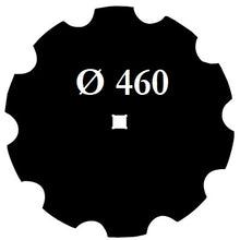 Carica l&#39;immagine nel visualizzatore di Gallery, disco erpice frangizolle dentato diametro 460 millimetri foro centrale quadrato 26 millimetri
