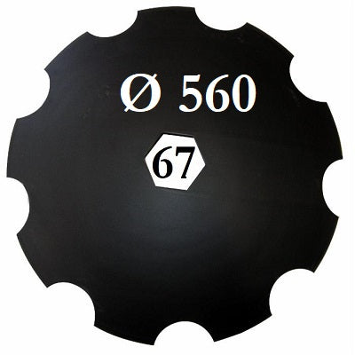 disco erpice frangizolle dentato diametro 560 mm foro centrale esagonale 67 mm