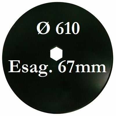 disco erpice frangizolle liscio diametro 610 millimetri foro centrale quadrato 67 millimetri