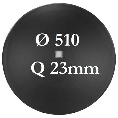 disco erpice frangizolle liscio diametro 510 millimetri foro centrale quadrato 23 millimetri