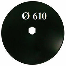 Carica l&#39;immagine nel visualizzatore di Gallery, disco erpice frangizolle liscio diametro 610 millimetri foro centrale quadrato 67 millimetri
