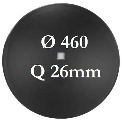 disco erpice frangizolle liscio diametro 460 millimetri foro centrale quadrato 26 millimetri