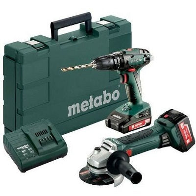 kit metabo smerigliatrice w18 ltx 125 quick e trapano avvitatore sb 18 lt a batteria