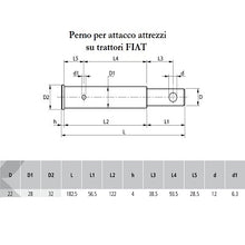 Carica l&#39;immagine nel visualizzatore di Gallery, PERNO PER ATTACCO ATTREZZI TRATTORE FIAT 4954461
