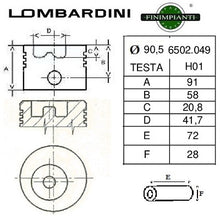 Carica l&#39;immagine nel visualizzatore di Gallery, pistone completo lombardini diametro 90,5 mm per motore 710 7ld600 904 8ld600/2 codice 6502049 finimpianti fin167pc05
