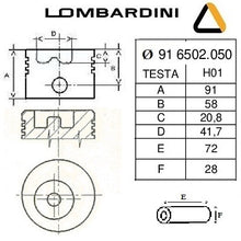 Carica l&#39;immagine nel visualizzatore di Gallery, pistone completo lombardini diametro 91,00 mm per motore 710 7ld600 904 8ld600/2 codice 6502050
