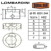 Carica l&#39;immagine nel visualizzatore di Gallery, pistone completo lombardini diametro 85,00 mm per motore lda450 3ld450/s codice 6501044
