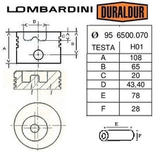 Carica l&#39;immagine nel visualizzatore di Gallery, pistone completo lombardini diametro 95,00 mm per motore lda96 lda97 4ld640 codice 6500072
