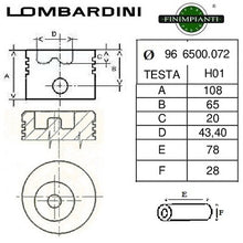 Carica l&#39;immagine nel visualizzatore di Gallery, pistone completo lombardini diametro 96,00 mm per motore lda96 lda97 4ld640 codice 6500072 finimpianti fin171pc00
