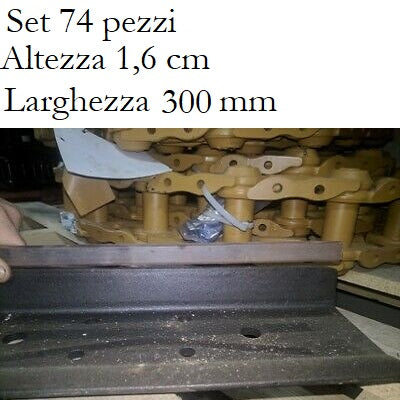 righelli per recupero suole ripristino pattini per trattore cingolati altezza 1,6 cm larghezza 300 mm set 74 pezzi