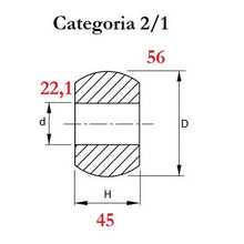 Carica l&#39;immagine nel visualizzatore di Gallery, rotula braccio inferiore categoria 2/1 misura d 22,1 d 56 h 45
