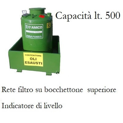 serbatoio olio esausto da litri 500