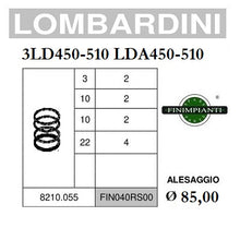 Carica l&#39;immagine nel visualizzatore di Gallery, serie segmenti fasce lombardini 3ld450 510 lda450 510 diametro 85,00 fin040rs00
