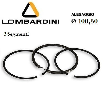 serie fasce elastiche per pistone diametro 100,50 mm 3 segmenti per motori lombardini serie 5ld825/2-3-4 codice 8211139