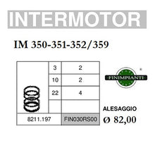 Carica l&#39;immagine nel visualizzatore di Gallery, serie fasce per pistone diametro 82,00 mm per motori intermotor im 350-351-352/359 codice 8211197
