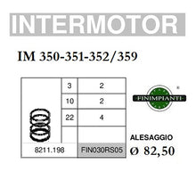 Carica l&#39;immagine nel visualizzatore di Gallery, serie fasce per pistone diametro 82,50 mm per motori intermotor im 350-351-352/359 codice 8211198
