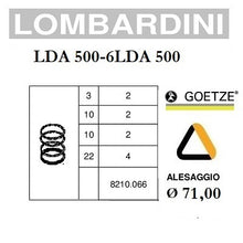 Carica l&#39;immagine nel visualizzatore di Gallery, serie fasce elastiche per pistone diametro 71,00 mm per motori lombardini lda-6ld 500 codice 8210066
