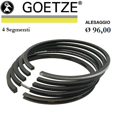 serie fasce per pistone diametro 96,00 mm 4 segmenti per motori lombardini lda96-97 4ld640, lda672-673-674, 5ld675-2-3 codice 8210054