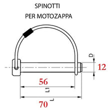 Carica l&#39;immagine nel visualizzatore di Gallery, spinotto per motozappa d 12x70x56
