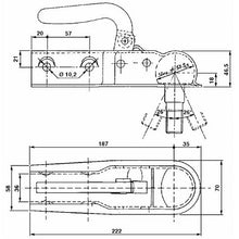 Carica l&#39;immagine nel visualizzatore di Gallery, testina per aggancio traino con attacco posteriore sferico diametro 35 mm massa complessiva trainabile 1000 kg attacco anteriore diametro 50 mm

