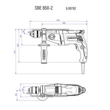 Carica l&#39;immagine nel visualizzatore di Gallery, TRAPANO A PERCUSSIONE SBE 850-2 METABO
