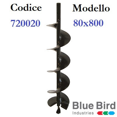 trivella a spirale per blue bird nea misura mm 80x800 codice 720020