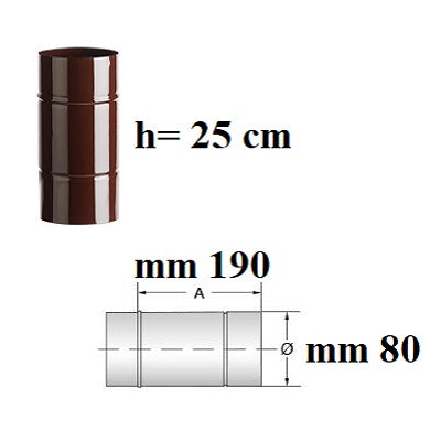 tubo manicotto da cm 25 smaltato marrone marca ala 