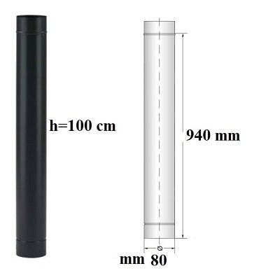 tubo per stufa da cm 100 smaltato diametro 80 marrone marca ala 8018915010533